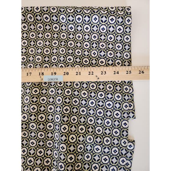 TALBOTS Blue Black Beige Geometric Design Silk Wool Blend Below Knee Skirt SZ 12 - Picture 8 of 8